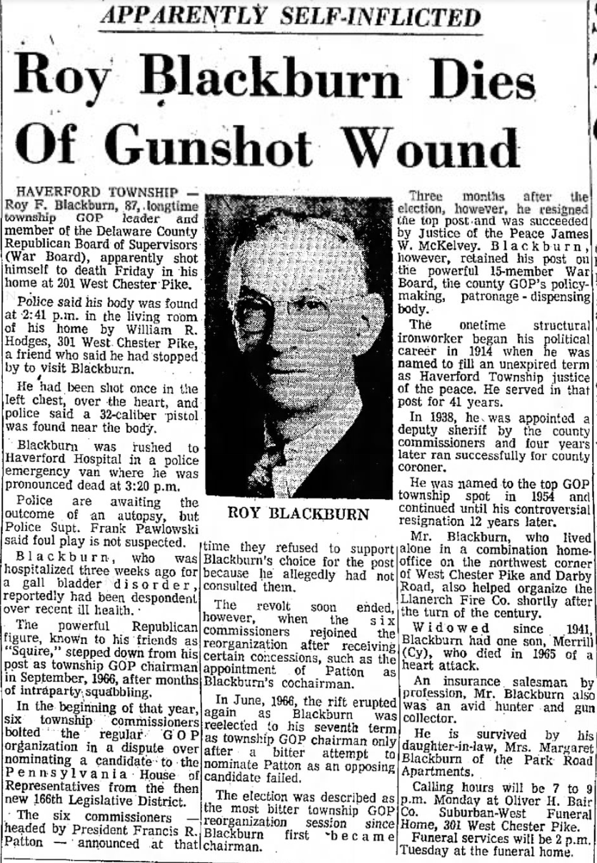 Roy Blackburn suicide